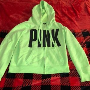 Neon Green pink zip up